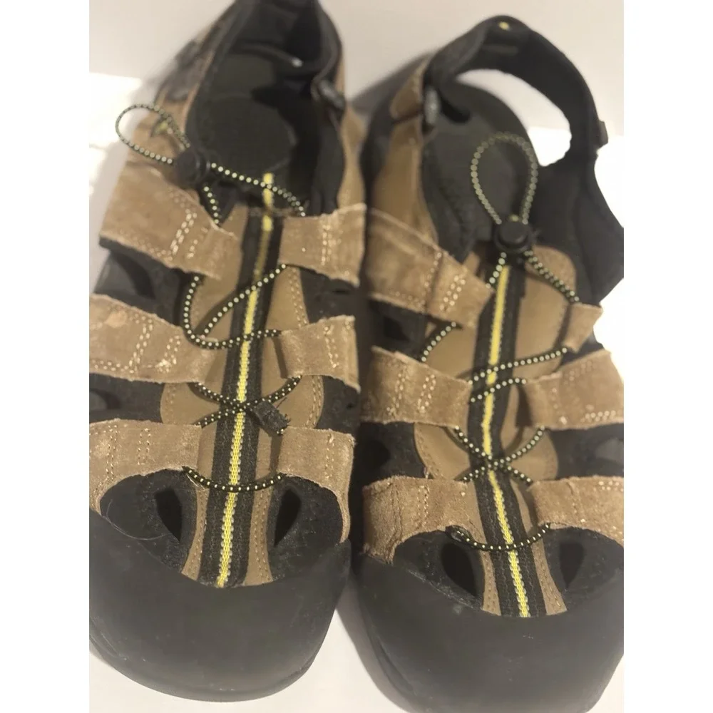 Fisherman Sandals Outdoor Shoes Mens 9 Sport Trail Water Brown Leather‎ Hiking